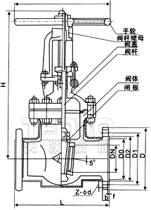 BZ41W夾套保溫閘閥結構圖