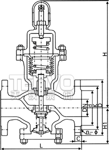 Y44H直接作用式波紋管減壓閥結構圖
