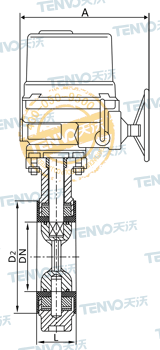 D971F46電動對夾式襯氟蝶閥結構圖