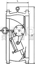 重錘蝶式緩沖止回閥結構圖