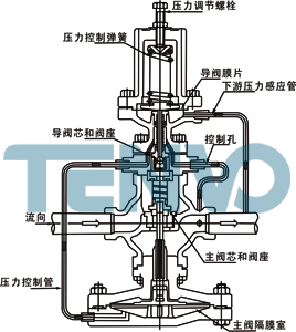導(dǎo)閥型隔膜式減壓閥結(jié)構(gòu)圖