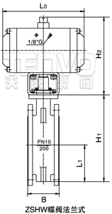 法蘭式氣動調節蝶閥結構圖