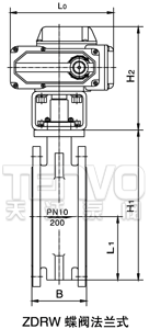 法蘭式電動調節蝶閥結構圖