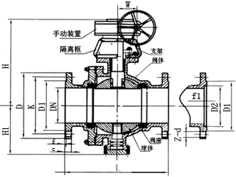 固定式氧氣球閥結構圖