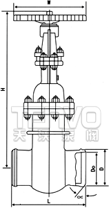 對焊式真空隔離閘閥結構圖